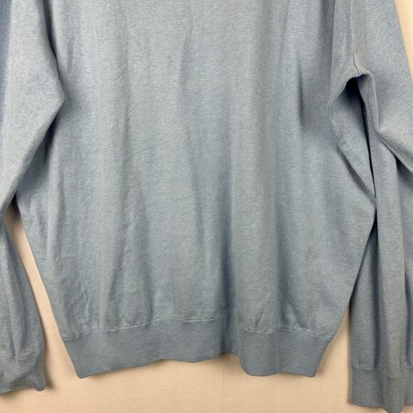 Peter Millar Crest 1/4 Zip Pullover Sweater Light Blue MS23S25 Men's Size XL - Picture 7 of 11
